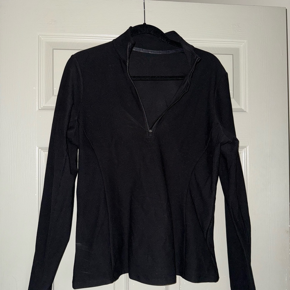 Black Long Sleeve ALO half zip pullover top